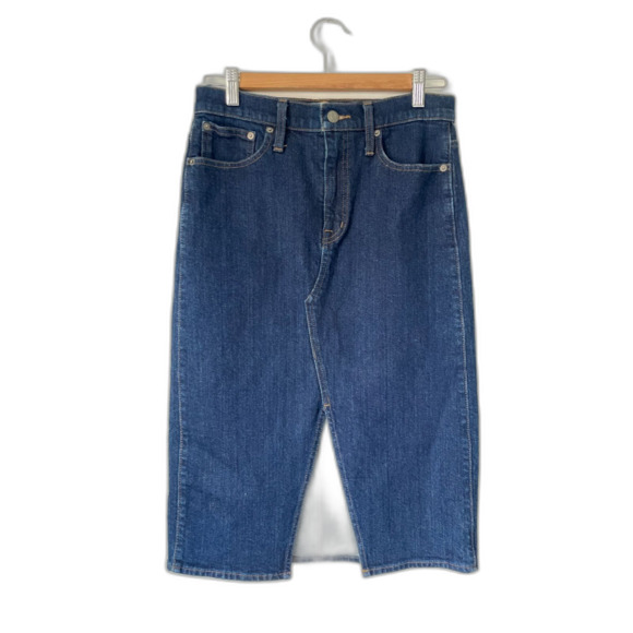 J Crew Dark Rinse Denim Pencil Midi Skirt SOLD OUT Size 27 Small NWOT $128 - Picture 6 of 10